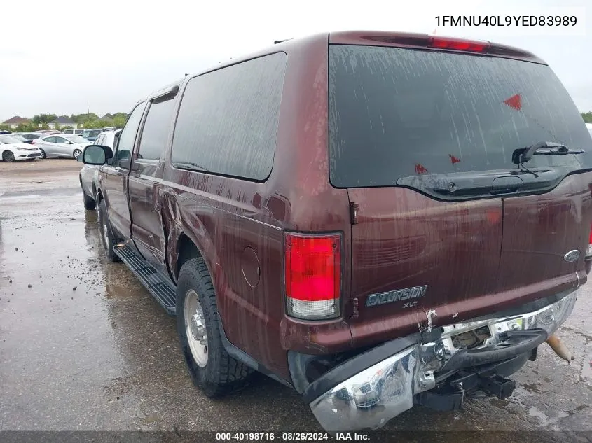 2000 Ford Excursion Xlt VIN: 1FMNU40L9YED83989 Lot: 40198716