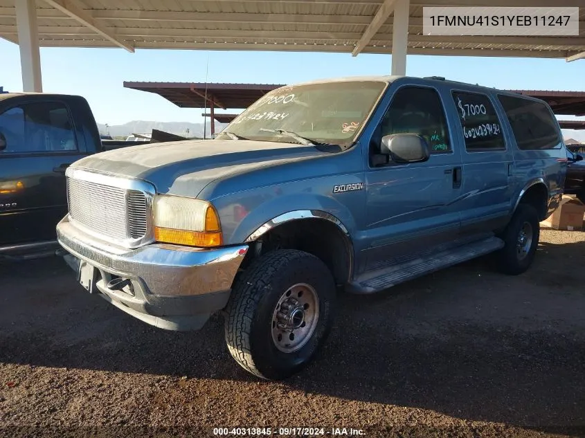 2000 Ford Excursion Xlt VIN: 1FMNU41S1YEB11247 Lot: 40313845