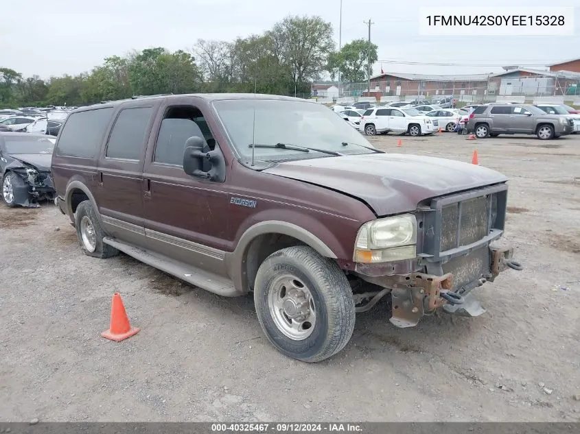 2000 Ford Excursion Limited VIN: 1FMNU42S0YEE15328 Lot: 40325467