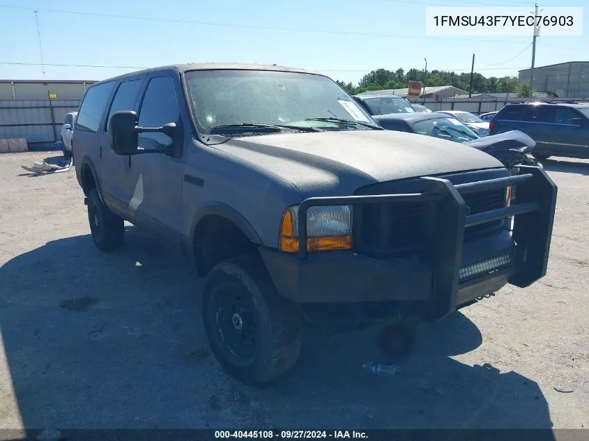 2000 Ford Excursion Limited VIN: 1FMSU43F7YEC76903 Lot: 40445108