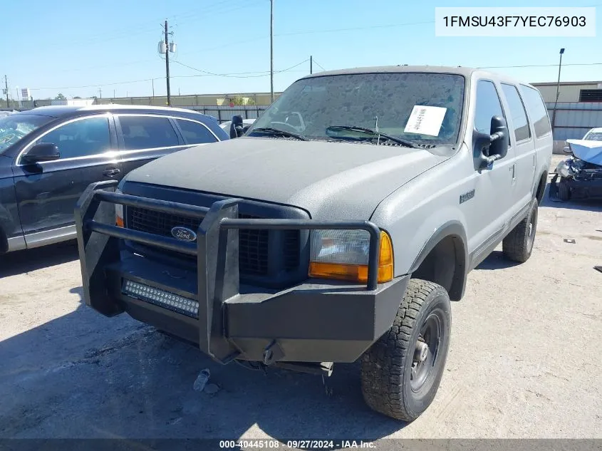 2000 Ford Excursion Limited VIN: 1FMSU43F7YEC76903 Lot: 40445108