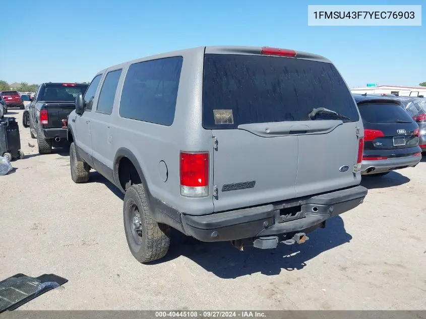 2000 Ford Excursion Limited VIN: 1FMSU43F7YEC76903 Lot: 40445108