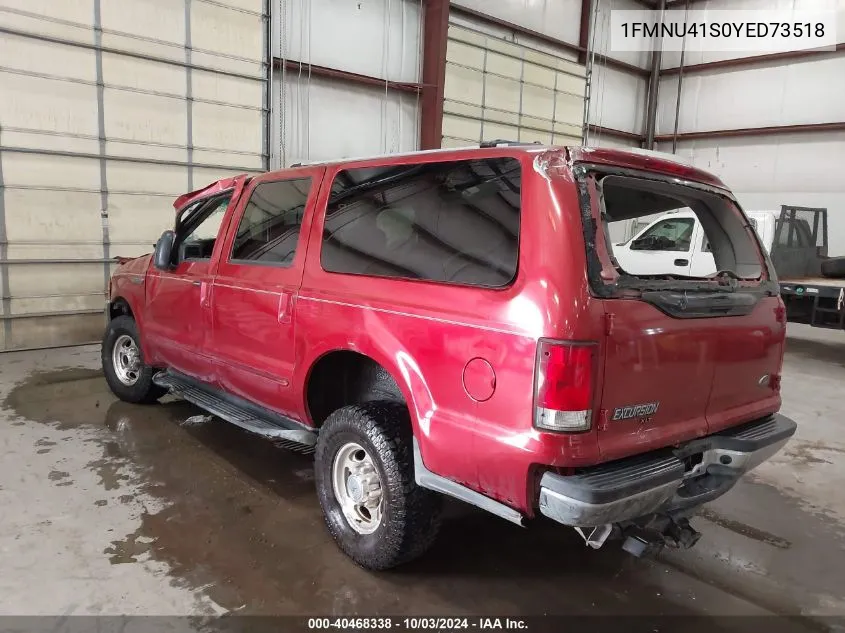 2000 Ford Excursion Xlt VIN: 1FMNU41S0YED73518 Lot: 40468338