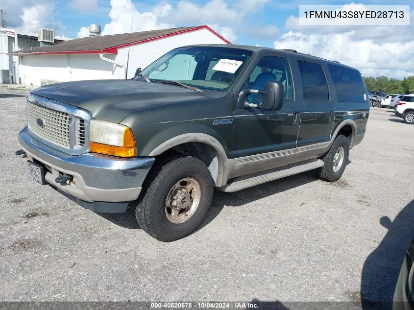 2000 Ford Excursion Limited VIN: 1FMNU43S8YED28713 Lot: 40520678