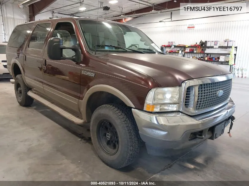 2000 Ford Excursion Limited VIN: 1FMSU43F1YEE16797 Lot: 40521893