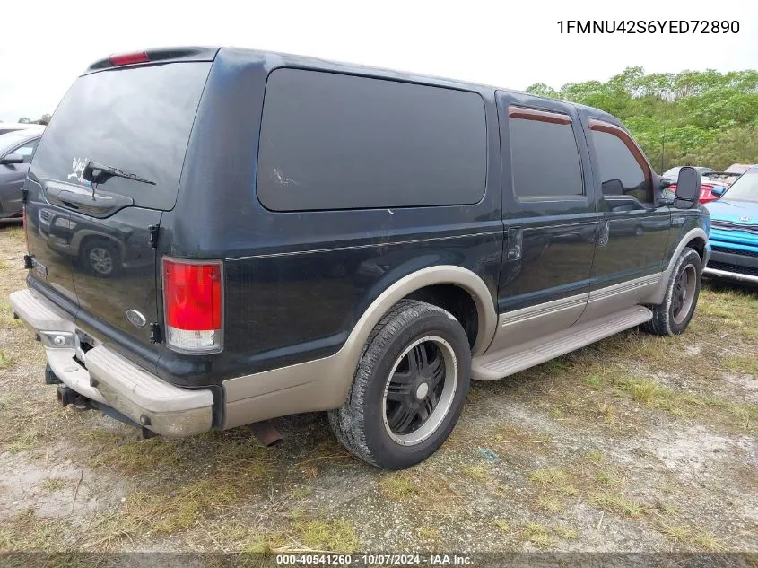 2000 Ford Excursion Limited VIN: 1FMNU42S6YED72890 Lot: 40541260