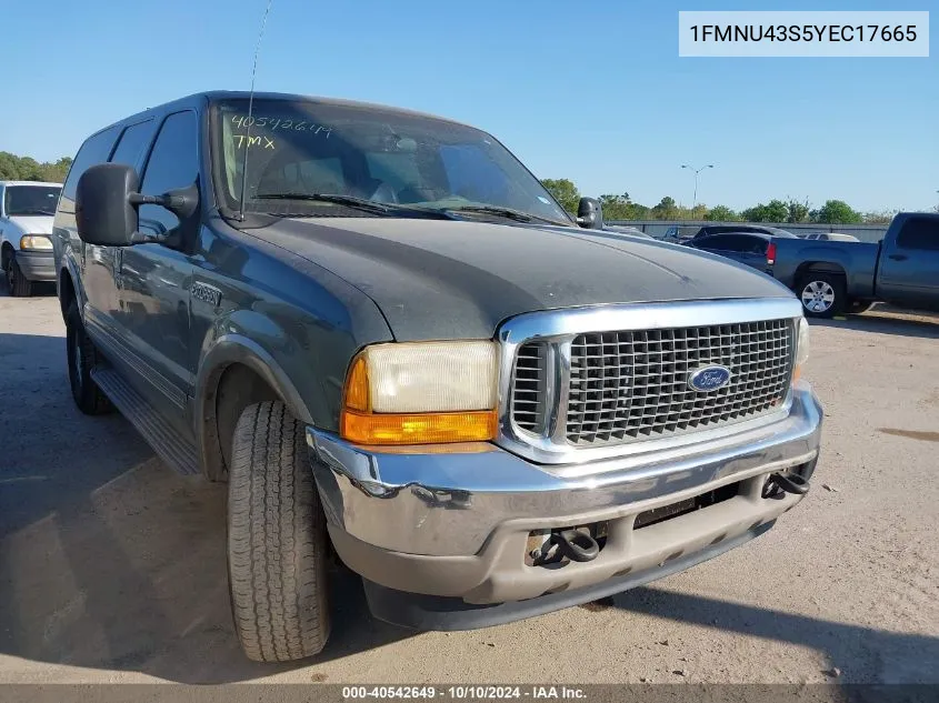 2000 Ford Excursion Limited VIN: 1FMNU43S5YEC17665 Lot: 40542649