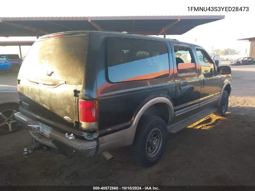 2000 Ford Excursion Limited VIN: 1FMNU43S3YED28473 Lot: 40572860