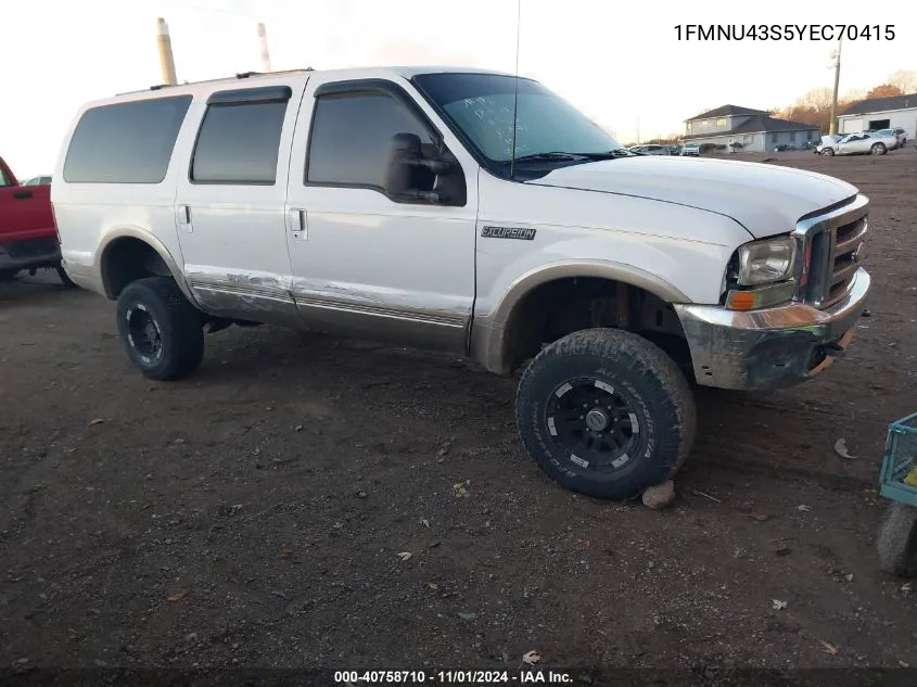 1FMNU43S5YEC70415 2000 Ford Excursion Limited