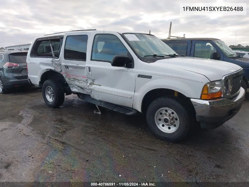 2000 Ford Excursion Xlt VIN: 1FMNU41SXYEB26488 Lot: 40786591