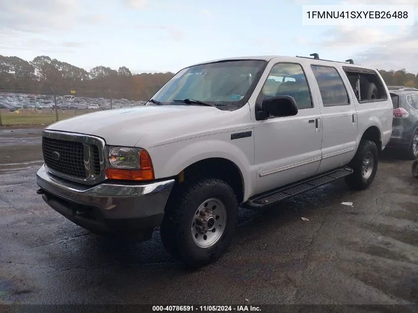 2000 Ford Excursion Xlt VIN: 1FMNU41SXYEB26488 Lot: 40786591