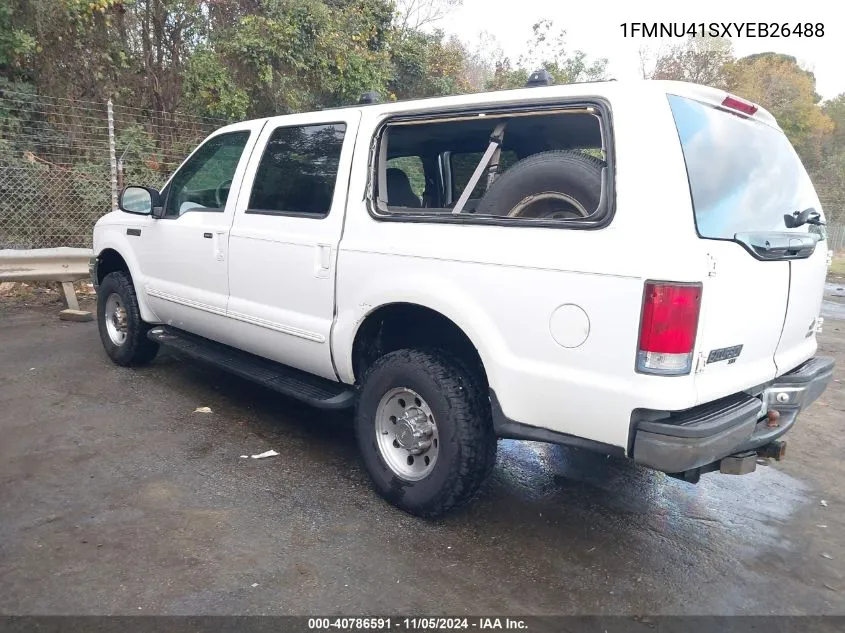 2000 Ford Excursion Xlt VIN: 1FMNU41SXYEB26488 Lot: 40786591