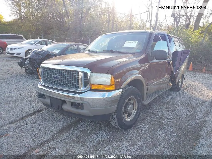 2000 Ford Excursion Limited VIN: 1FMNU42L5YEB60894 Lot: 40819547