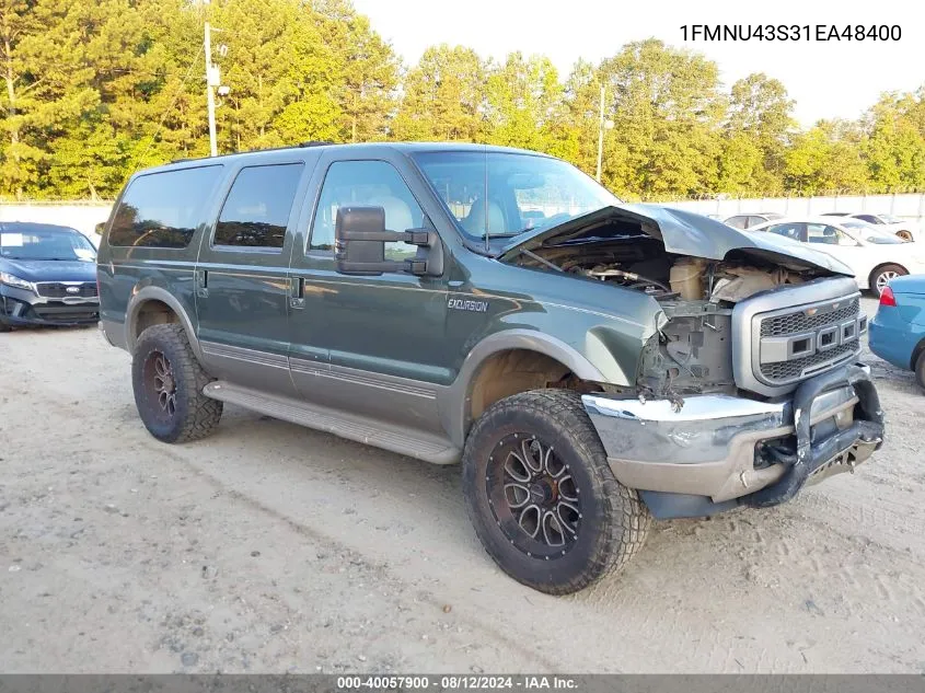 2001 Ford Excursion Limited VIN: 1FMNU43S31EA48400 Lot: 40057900