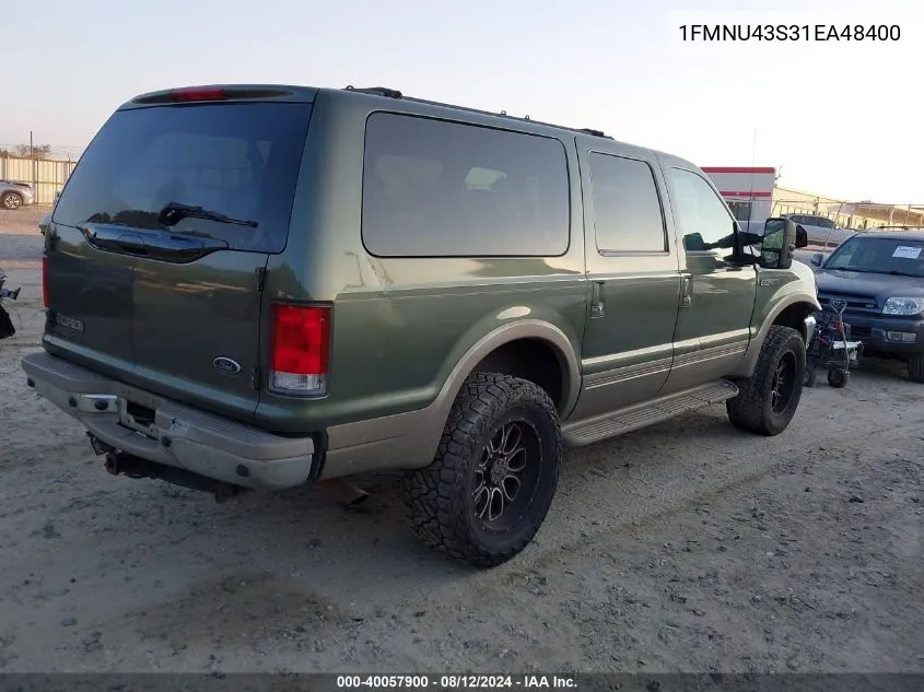 2001 Ford Excursion Limited VIN: 1FMNU43S31EA48400 Lot: 40057900