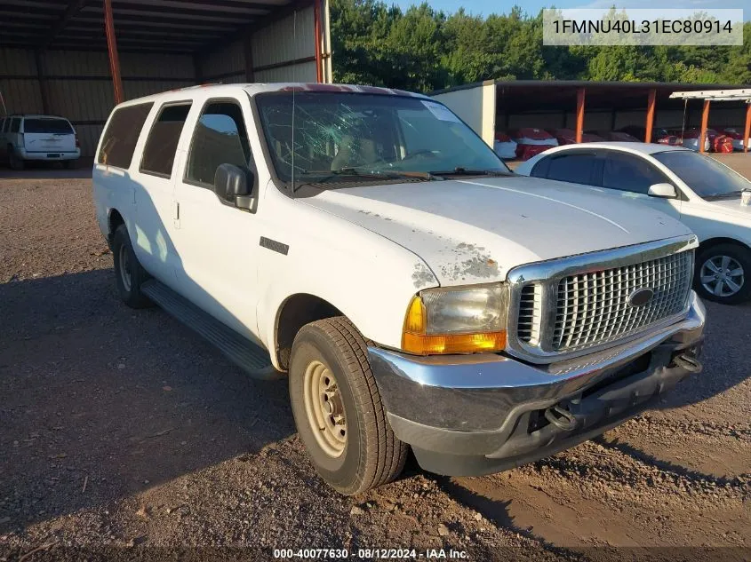 2001 Ford Excursion Xlt VIN: 1FMNU40L31EC80914 Lot: 40077630