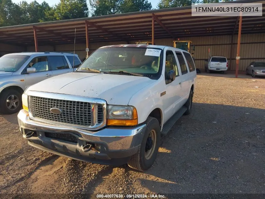 2001 Ford Excursion Xlt VIN: 1FMNU40L31EC80914 Lot: 40077630