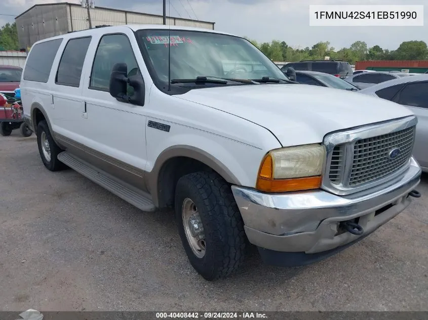 2001 Ford Excursion Limited VIN: 1FMNU42S41EB51990 Lot: 40408442