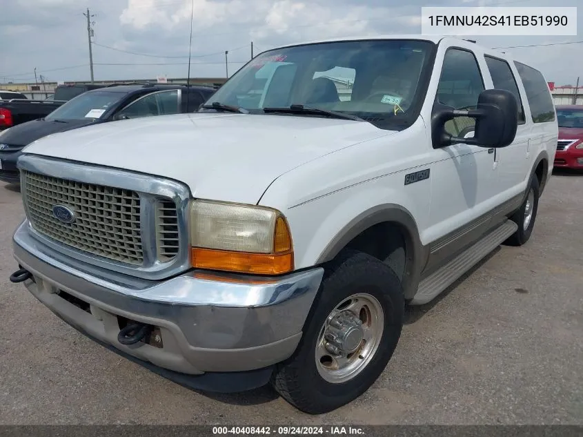 2001 Ford Excursion Limited VIN: 1FMNU42S41EB51990 Lot: 40408442