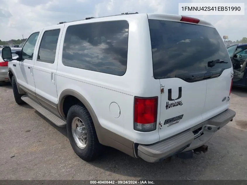 2001 Ford Excursion Limited VIN: 1FMNU42S41EB51990 Lot: 40408442