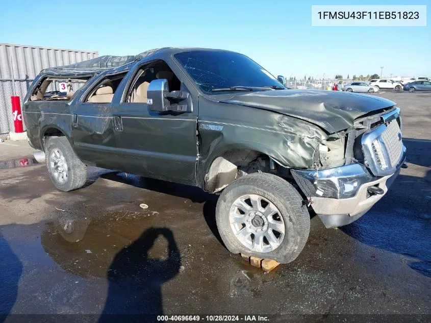 2001 Ford Excursion Limited VIN: 1FMSU43F11EB51823 Lot: 40696649