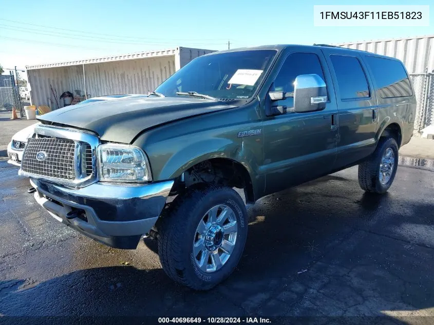 2001 Ford Excursion Limited VIN: 1FMSU43F11EB51823 Lot: 40696649