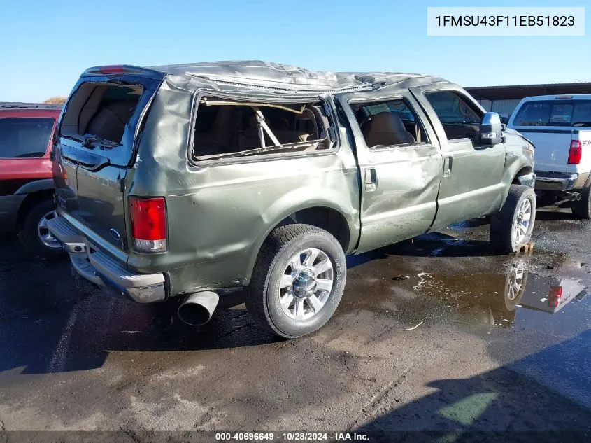 2001 Ford Excursion Limited VIN: 1FMSU43F11EB51823 Lot: 40696649