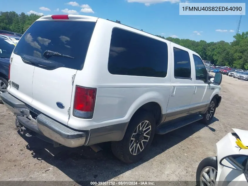 2002 Ford Excursion Xlt VIN: 1FMNU40S82ED64090 Lot: 39307252