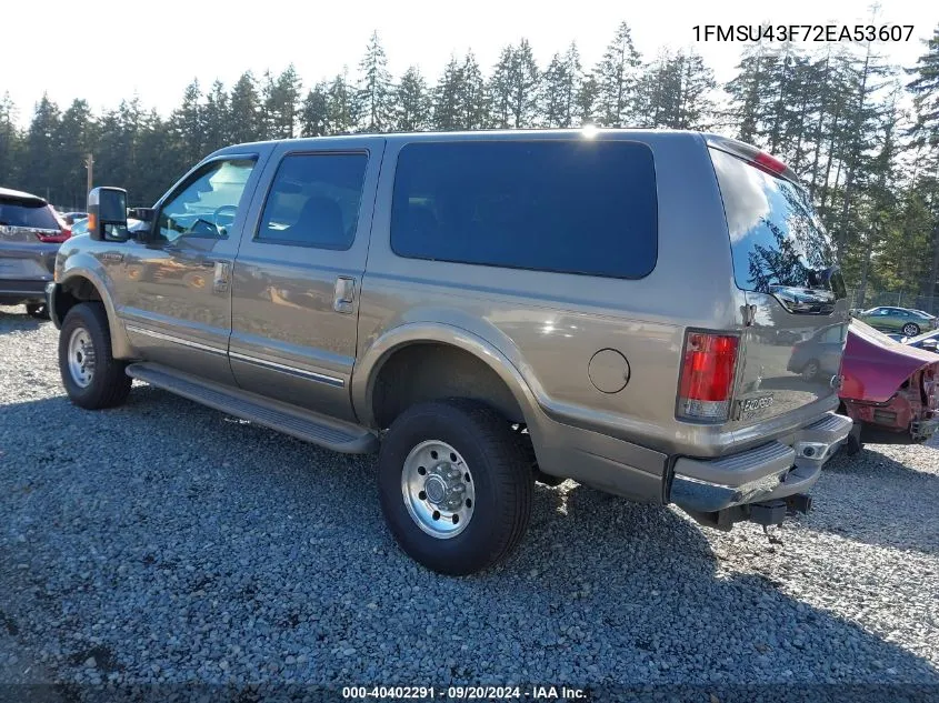 2002 Ford Excursion Limited VIN: 1FMSU43F72EA53607 Lot: 40402291