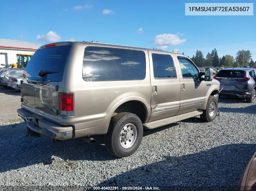 2002 Ford Excursion Limited VIN: 1FMSU43F72EA53607 Lot: 40402291