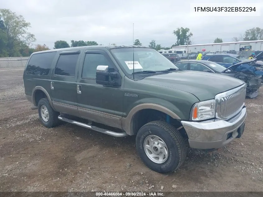 2002 Ford Excursion Limited VIN: 1FMSU43F32EB52294 Lot: 40466084