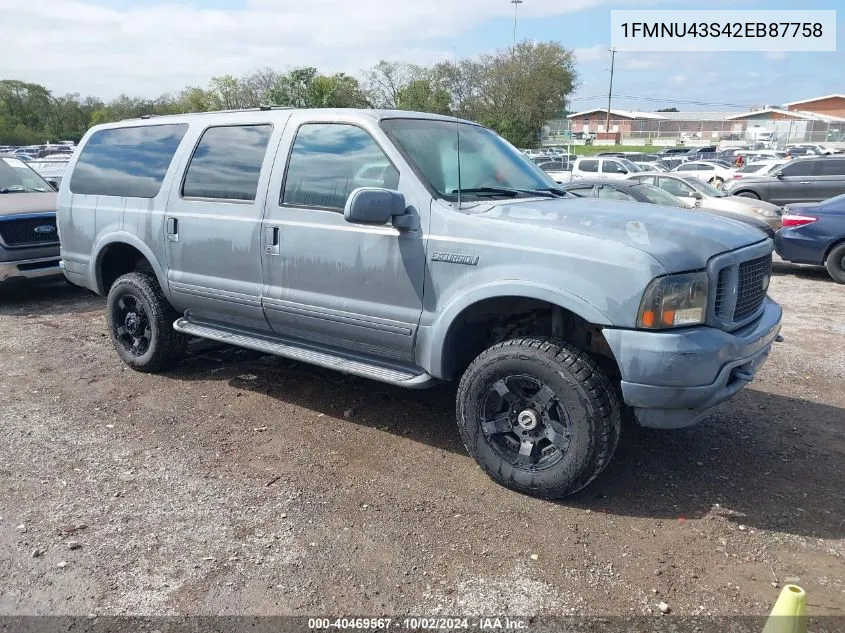 2002 Ford Excursion Limited VIN: 1FMNU43S42EB87758 Lot: 40469567