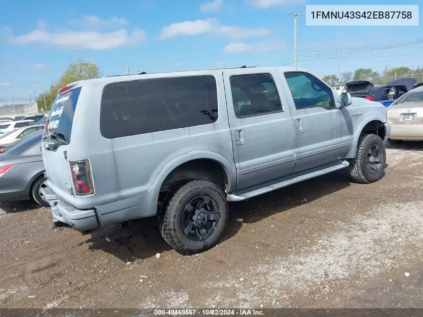 2002 Ford Excursion Limited VIN: 1FMNU43S42EB87758 Lot: 40469567