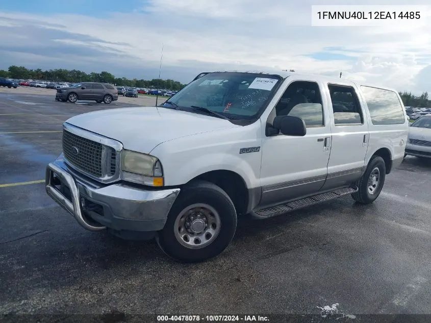 2002 Ford Excursion Xlt VIN: 1FMNU40L12EA14485 Lot: 40478078