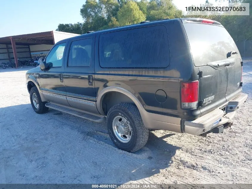 2002 Ford Excursion Limited VIN: 1FMNU43S52ED70683 Lot: 40501021