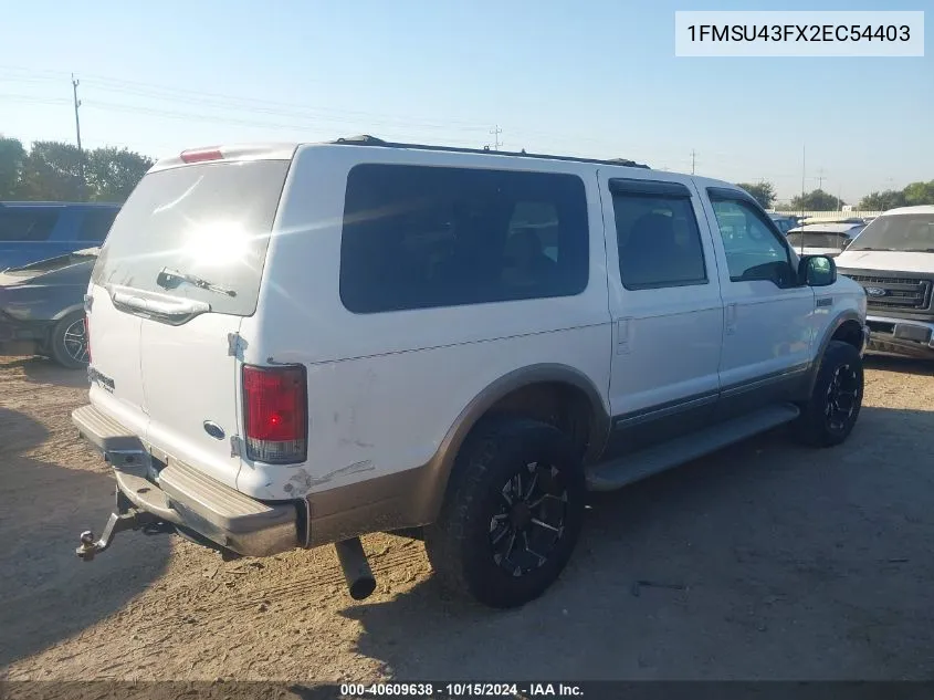 2002 Ford Excursion Limited VIN: 1FMSU43FX2EC54403 Lot: 40609638