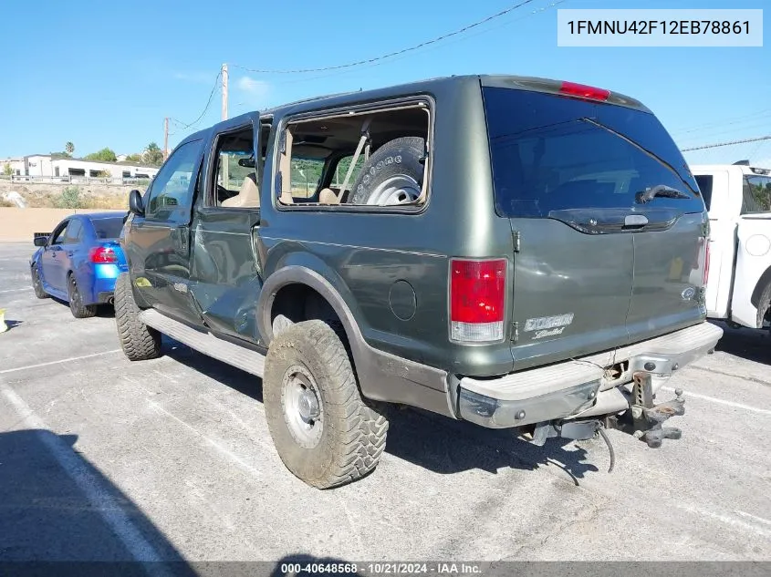 2002 Ford Excursion Limited VIN: 1FMNU42F12EB78861 Lot: 40648568