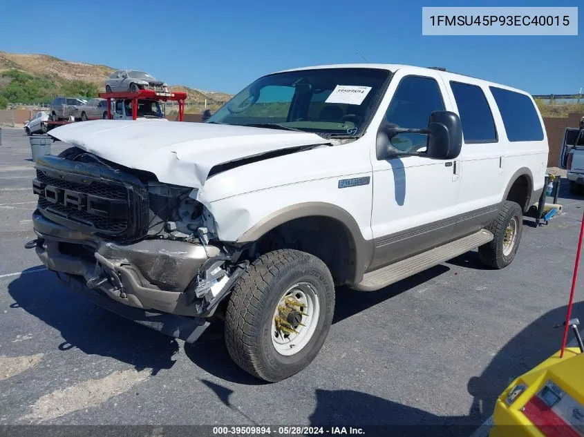 2003 Ford Excursion Eddie Bauer VIN: 1FMSU45P93EC40015 Lot: 39509894