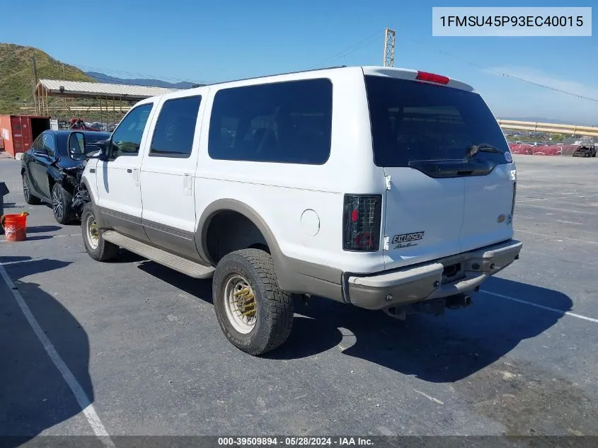 2003 Ford Excursion Eddie Bauer VIN: 1FMSU45P93EC40015 Lot: 39509894