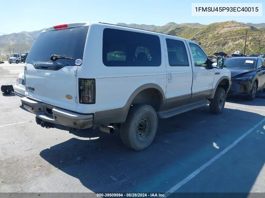 2003 Ford Excursion Eddie Bauer VIN: 1FMSU45P93EC40015 Lot: 39509894