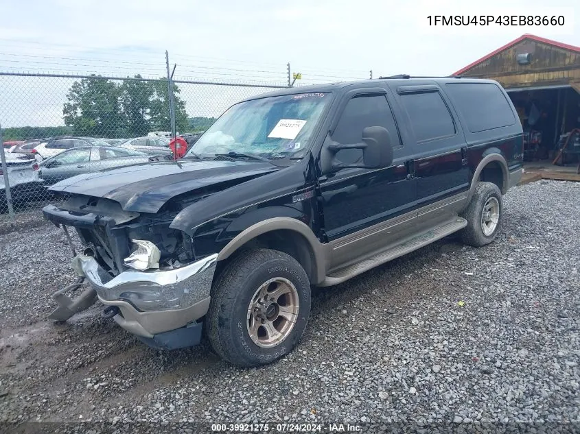 2003 Ford Excursion Eddie Bauer VIN: 1FMSU45P43EB83660 Lot: 39921275