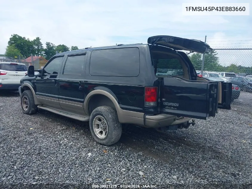 2003 Ford Excursion Eddie Bauer VIN: 1FMSU45P43EB83660 Lot: 39921275