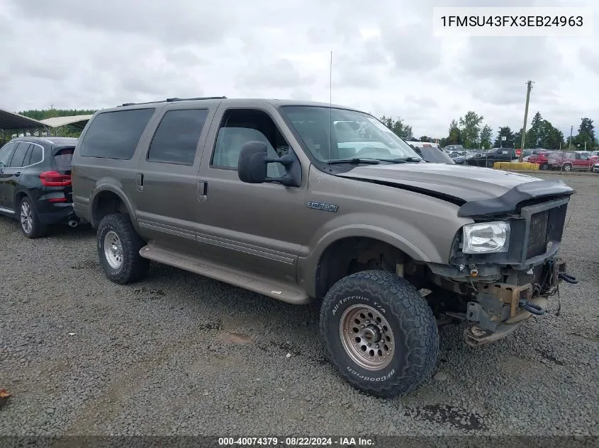 2003 Ford Excursion Limited VIN: 1FMSU43FX3EB24963 Lot: 40074379