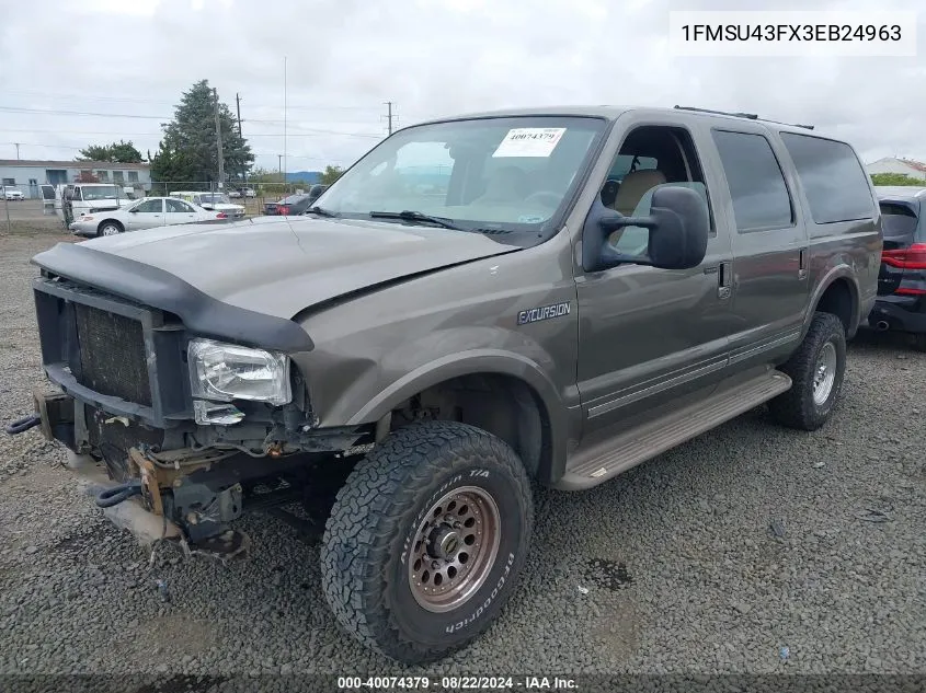 2003 Ford Excursion Limited VIN: 1FMSU43FX3EB24963 Lot: 40074379