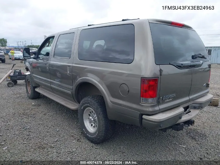 2003 Ford Excursion Limited VIN: 1FMSU43FX3EB24963 Lot: 40074379