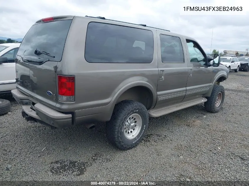 2003 Ford Excursion Limited VIN: 1FMSU43FX3EB24963 Lot: 40074379