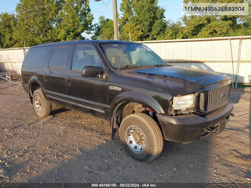 2003 Ford Excursion Limited VIN: 1FMNU43S63EB83504 Lot: 40166150