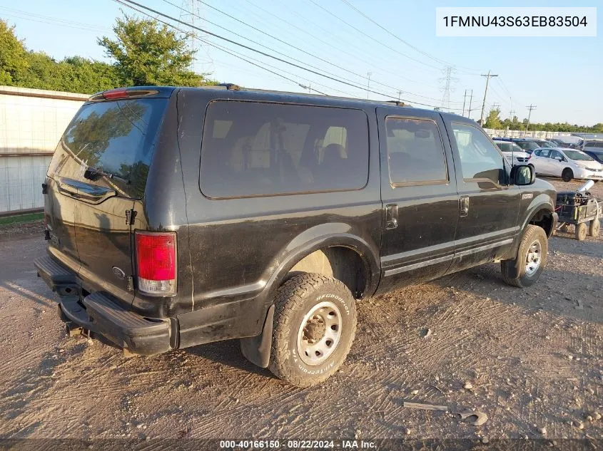 2003 Ford Excursion Limited VIN: 1FMNU43S63EB83504 Lot: 40166150