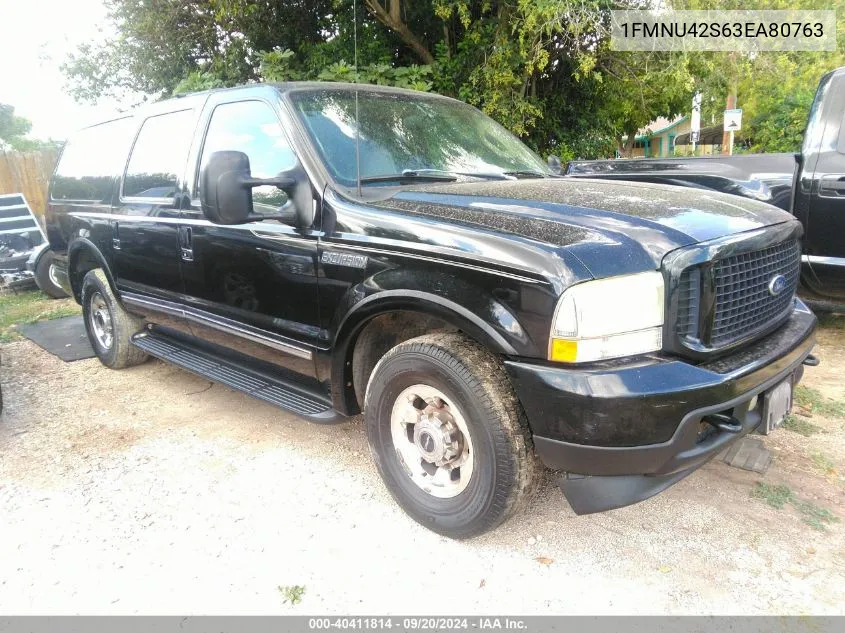 2003 Ford Excursion Limited VIN: 1FMNU42S63EA80763 Lot: 40411814