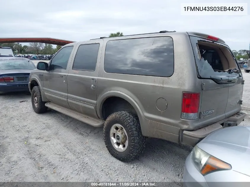 2003 Ford Excursion Limited VIN: 1FMNU43S03EB44276 Lot: 40781644